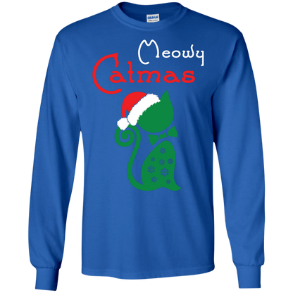 Cat Christmas T-Shirt Meowy Catmas Royal