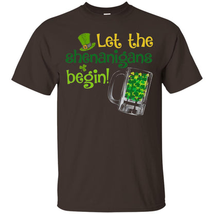 Let The Shenanigans Begin St. Patrick_s Day T-shirt Dark Chocolate