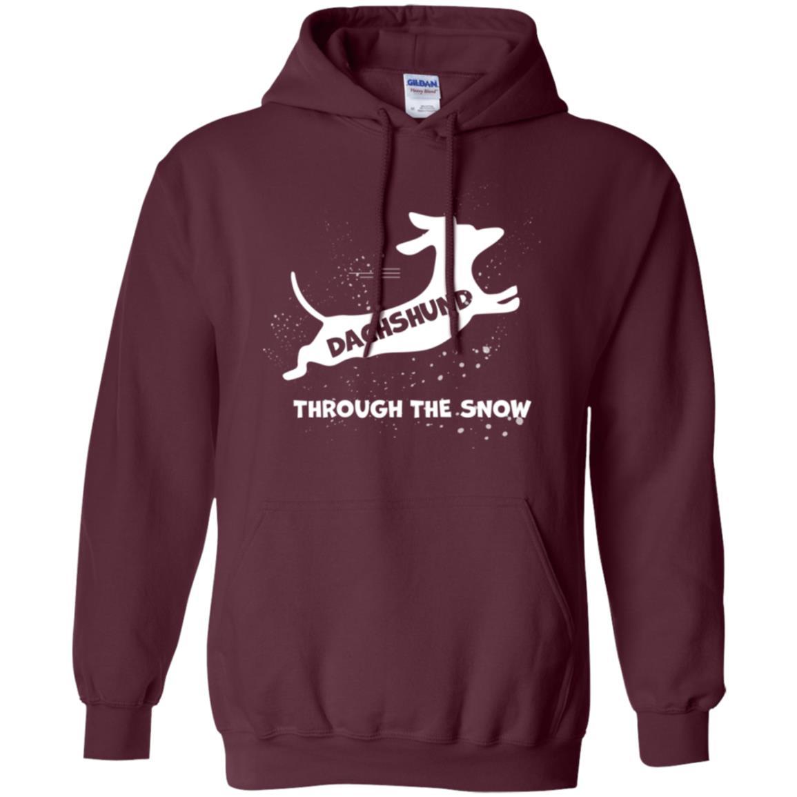 Dachshund Through The Snow T-shirt Maroon