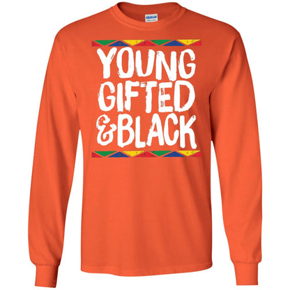 African Pride History Heritage T-shirt Young Gifted And Black Orange