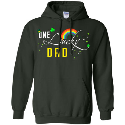 One Lucky Dad St. Patrick_s Day T-shirt Forest Green