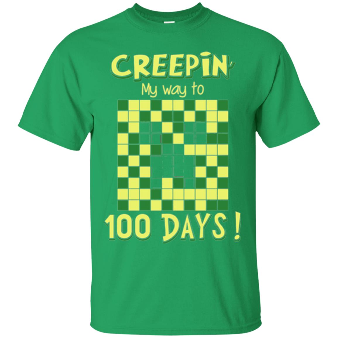 Teacher T-shirt Creepin My Way To 100 Days Irish Green