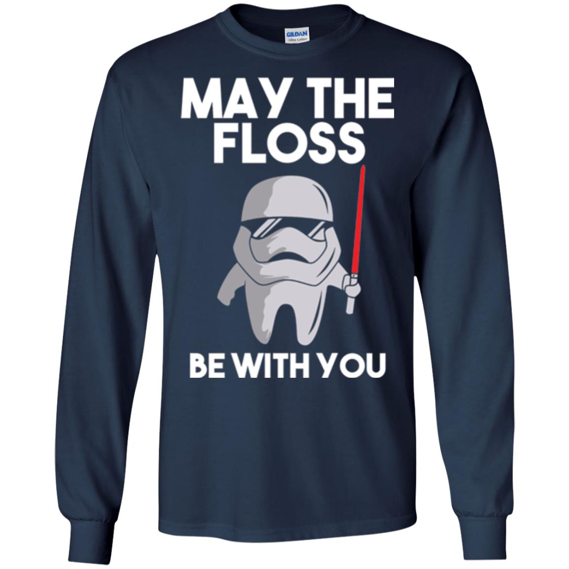 Dentist T-shirt May The Floss Be With You T-shirt Navy