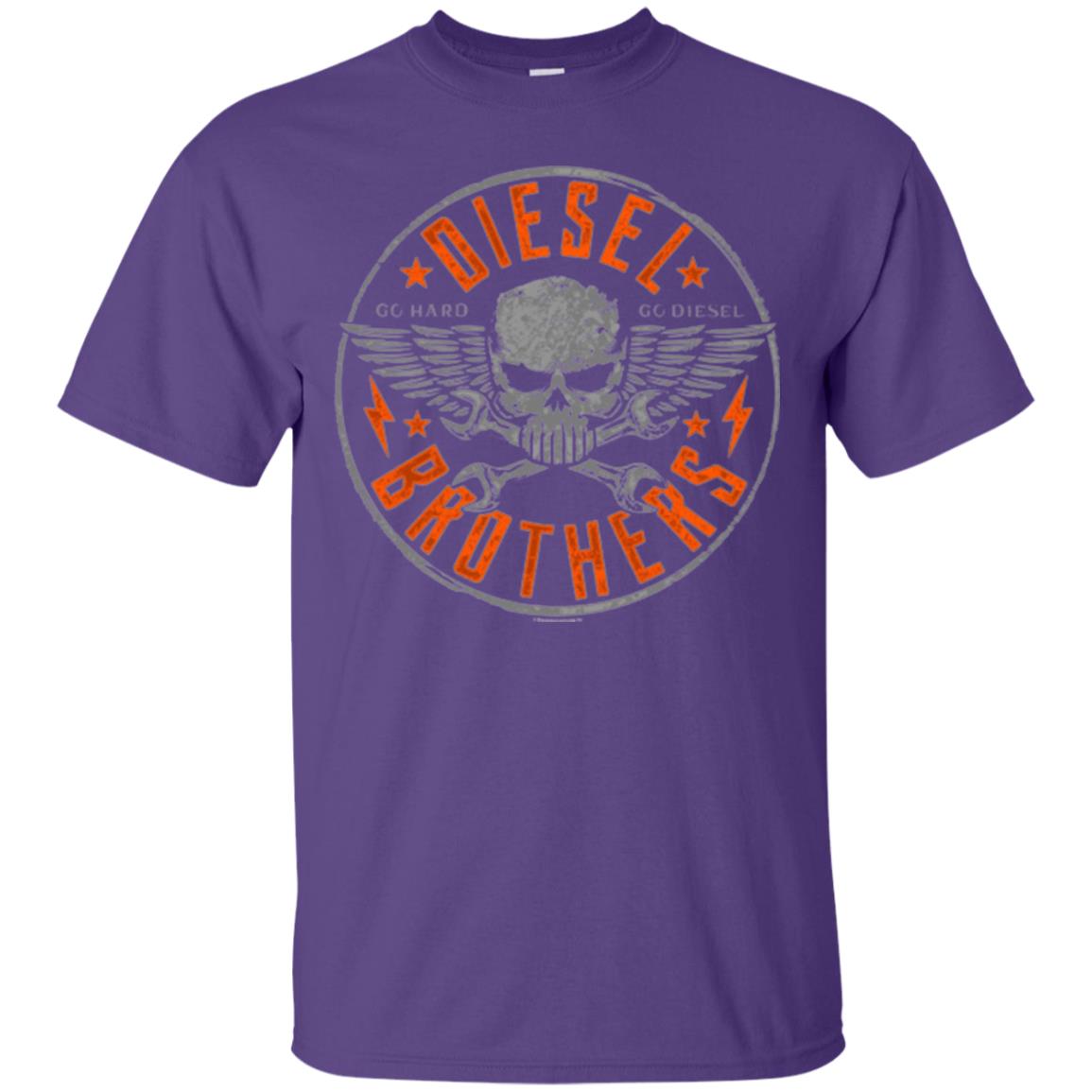 Skull Cross Wrench T-shirt Diesel Brothers Go Hard Go Diesel Purple