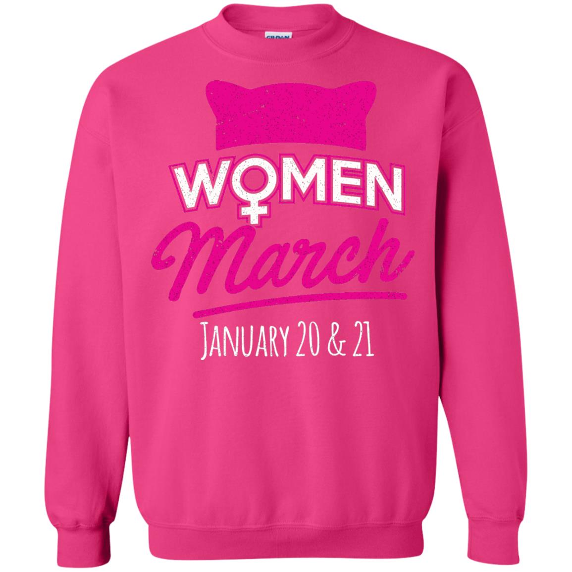 Women's Right T-shirt Women March January 2018 Pussycat Ears Hat Heliconia
