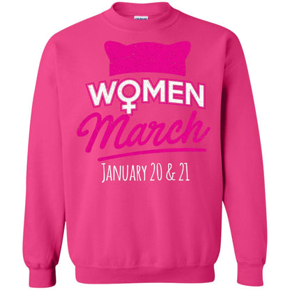 Women's Right T-shirt Women March January 2018 Pussycat Ears Hat Heliconia