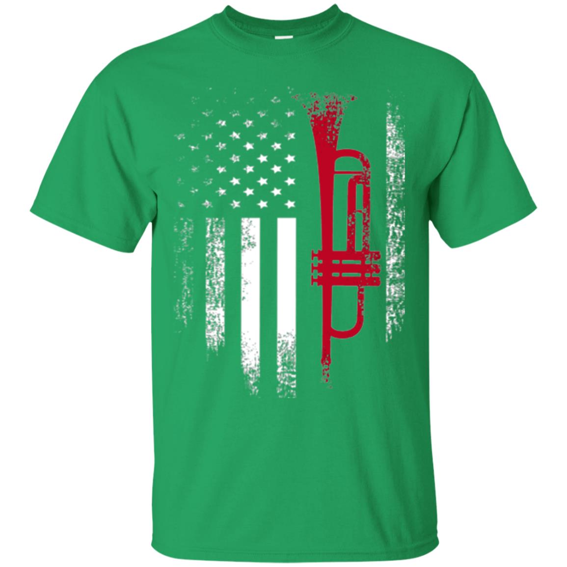 Trumpet Lovers T-shirt American Flag Irish Green