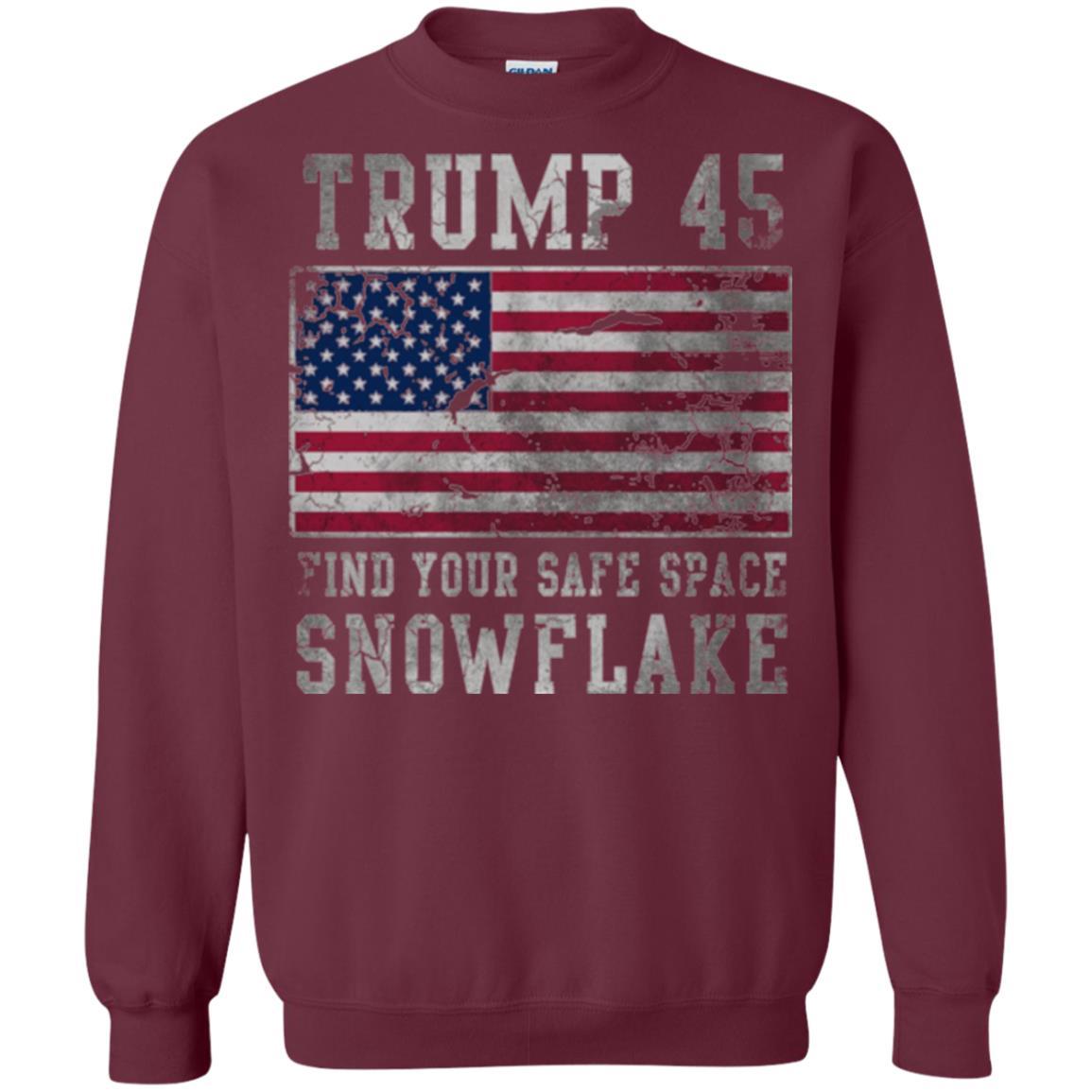 Trump 45 Find Your Safe Space Snowflake T-shirt Maroon
