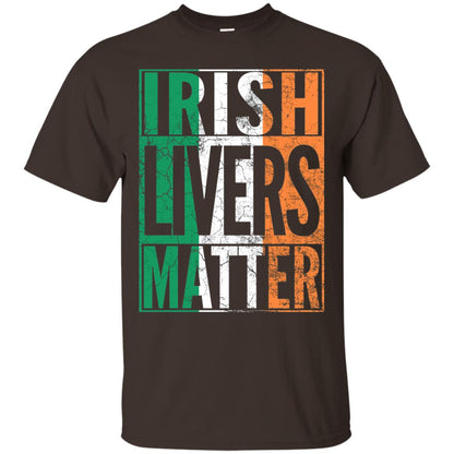 Irish Livers Matter St. Patrick_s Day T-shirt Dark Chocolate