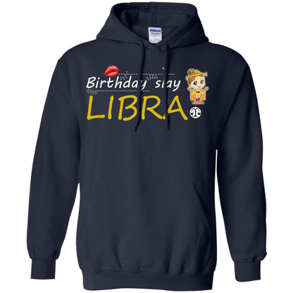 Cute Libra Girl Birthday Lip Slay T-shirt Navy