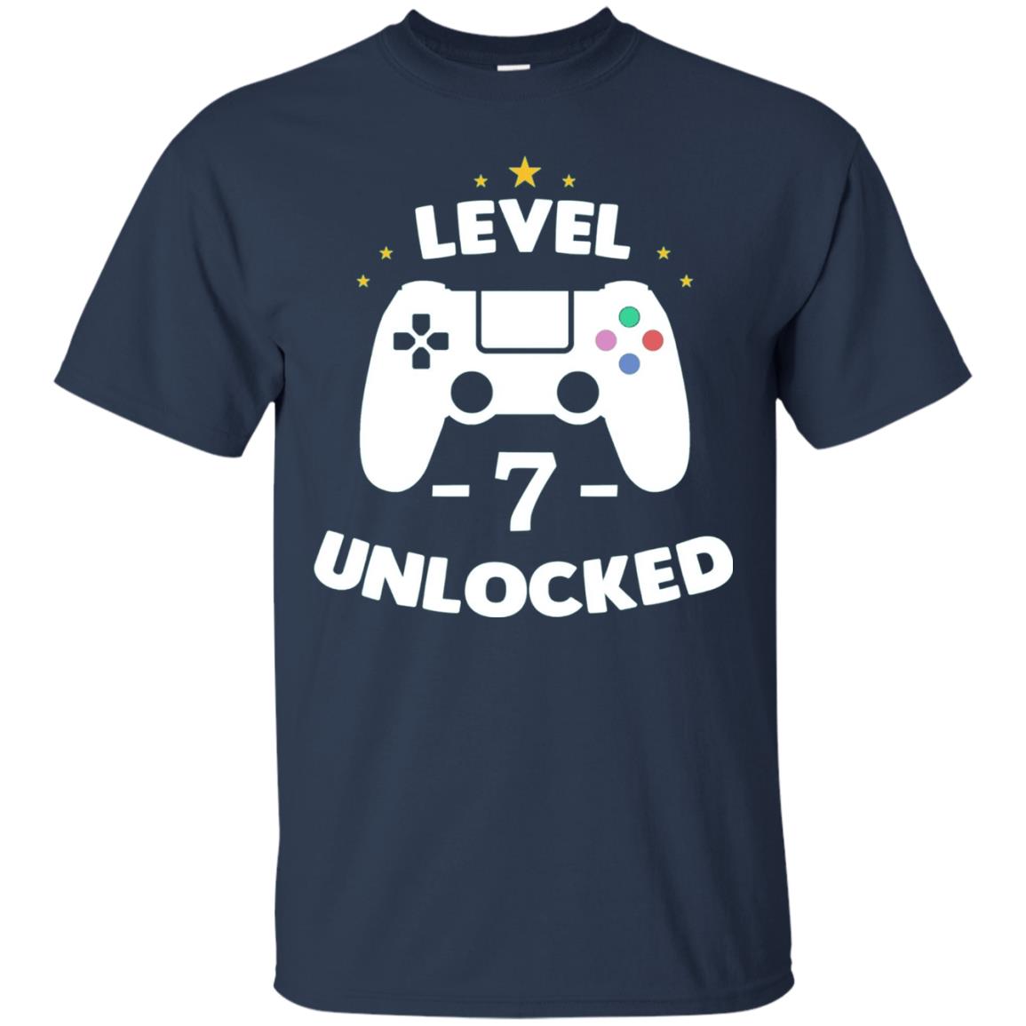 Level 7 Unlocked Gamer T-shirt Navy