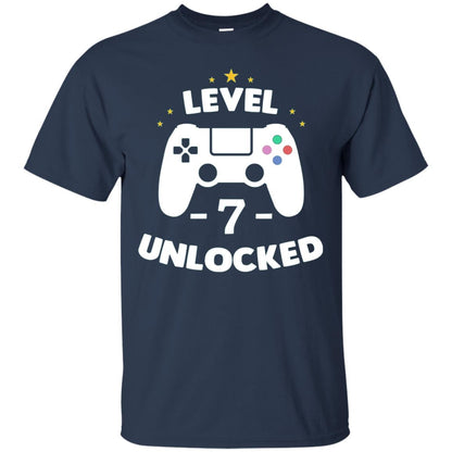 Level 7 Unlocked Gamer T-shirt Navy