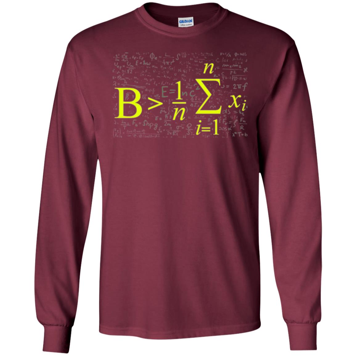 Be Greater Than Average Funny Math Lovers T-shirt Maroon