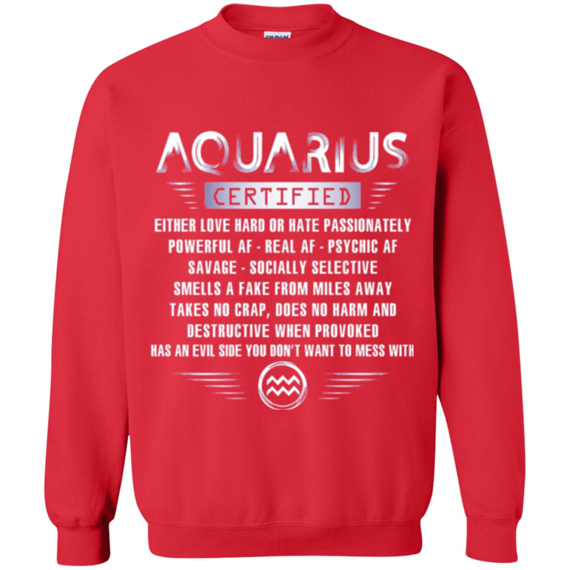 Aquarius Certified Either Love Hard T-shirt Red