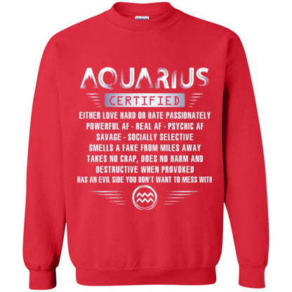 Aquarius Certified Either Love Hard T-shirt Red