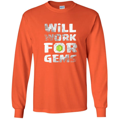 Gamer T-shirt Will Work For Gems Orange