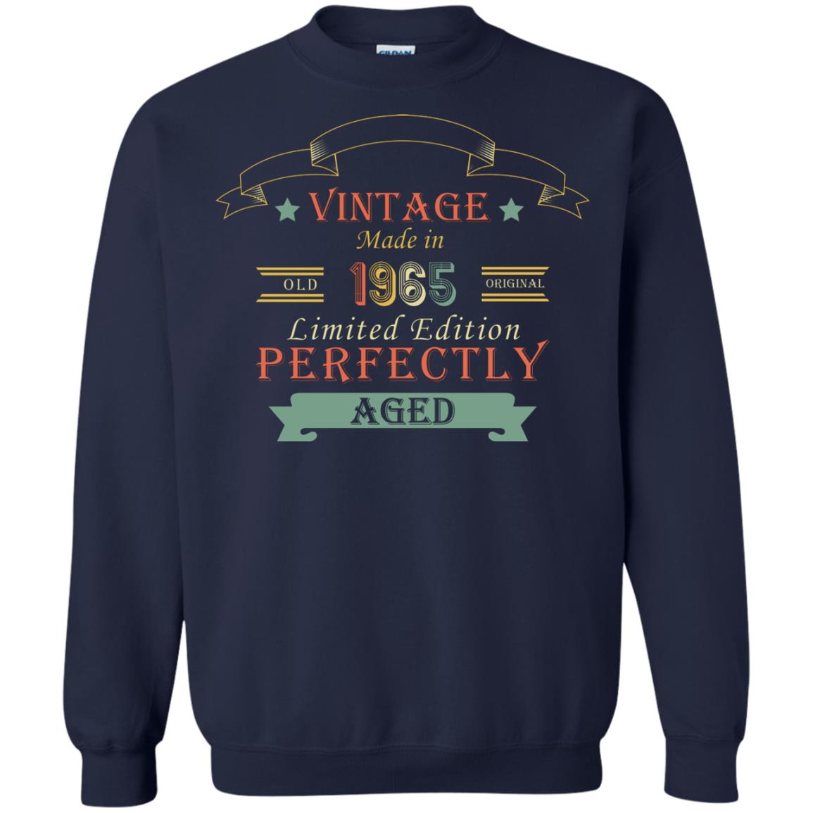Vintage Made In Old 1965 Original Limited Edition Perfectly Aged 53th Birthday T-shirt Navy