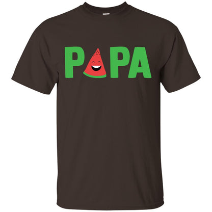 Papa Watermelon Funny Summer Melon Fruit Shirt For Mens Dark Chocolate