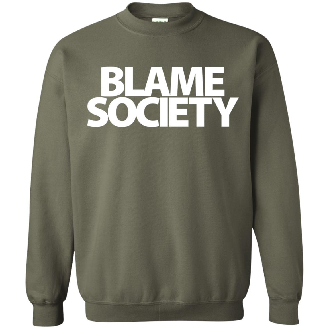 Mens Blame Society Urban Hip Hop T-shirt Military Green
