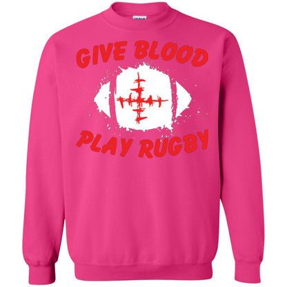 Football Lover T-shirt Give Blood Play Rugby Heliconia