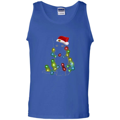 Christmas T-shirt Cat And Lights Royal