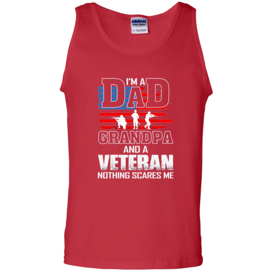 Veteran T-shirt I Am A Dad Grandpa And A Veteran Red