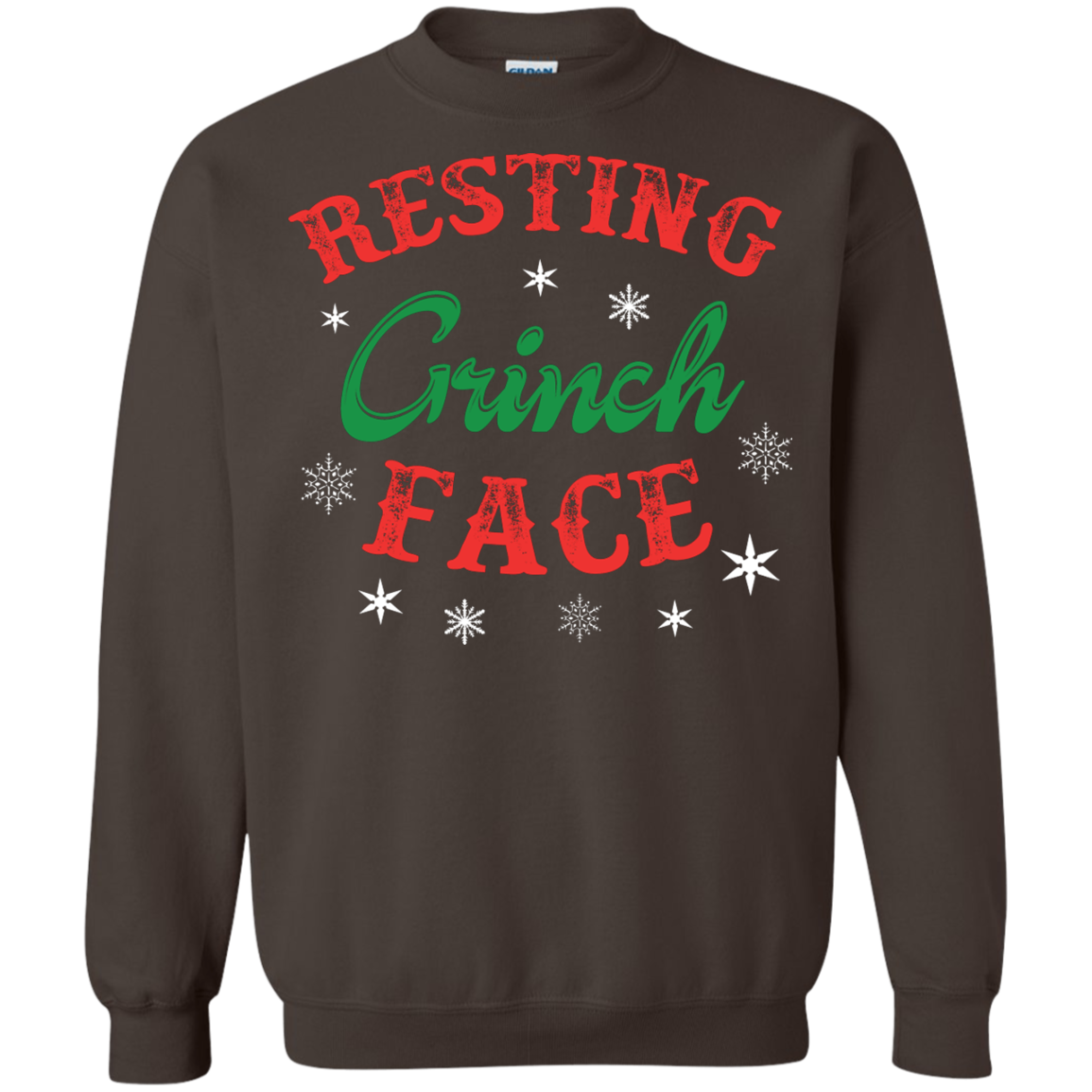 Christmas T-Shirt Resting Grinch Face Dark Chocolate
