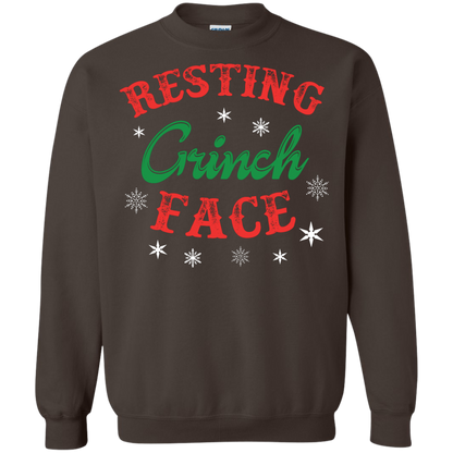 Christmas T-Shirt Resting Grinch Face Dark Chocolate
