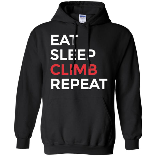 Eat Sleep Climb Repeat Mountain Climber Rock Climbing Shirt Black