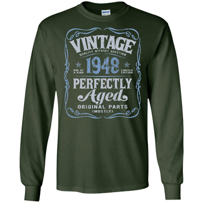 Vintage Made In 1948 70th Birthday Shirt Forest Green