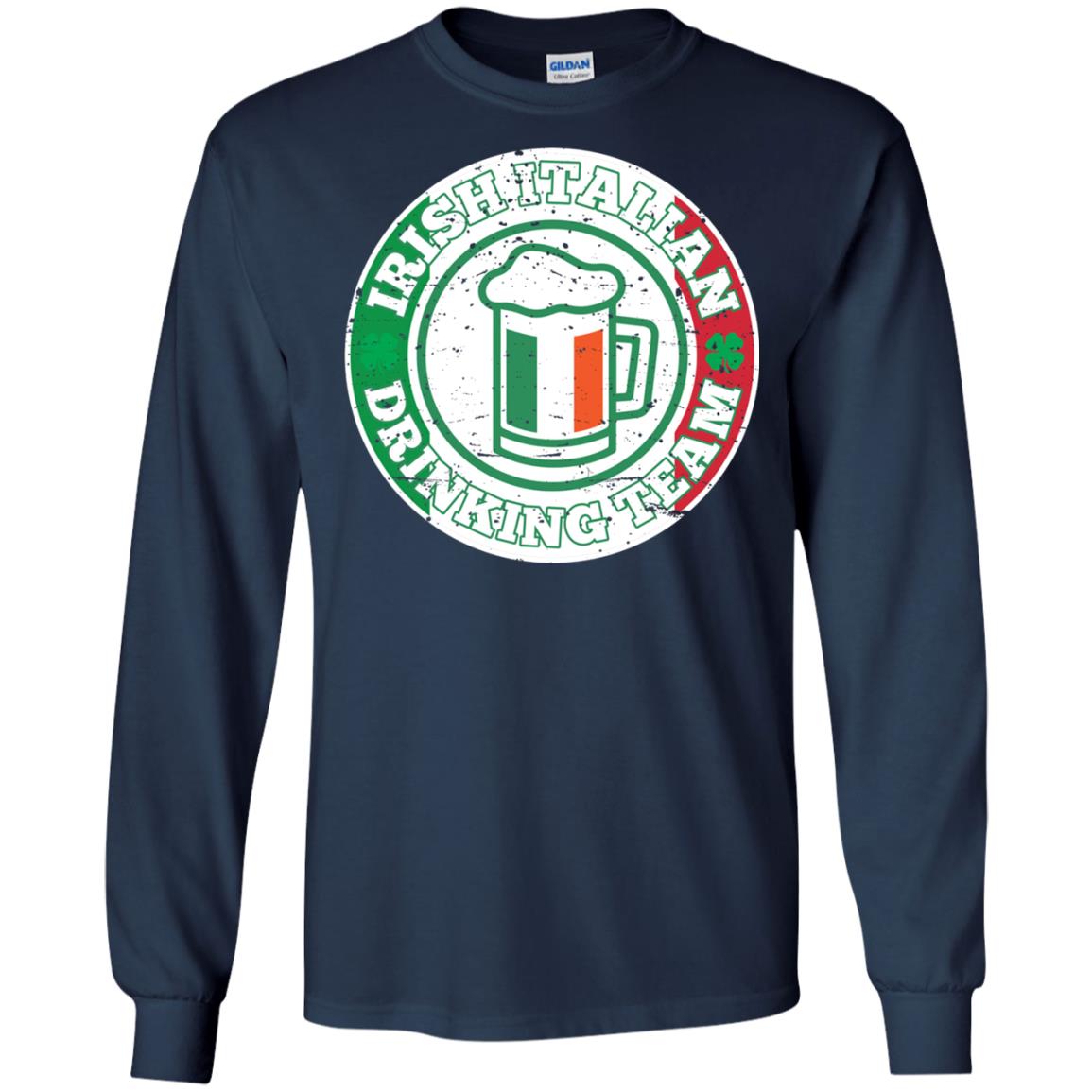 Irish Italian Drinking Team Italy Flag St Patrick_s Day T-shirt Navy
