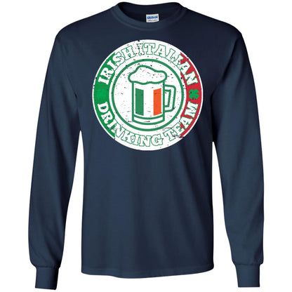 Irish Italian Drinking Team Italy Flag St Patrick_s Day T-shirt Navy
