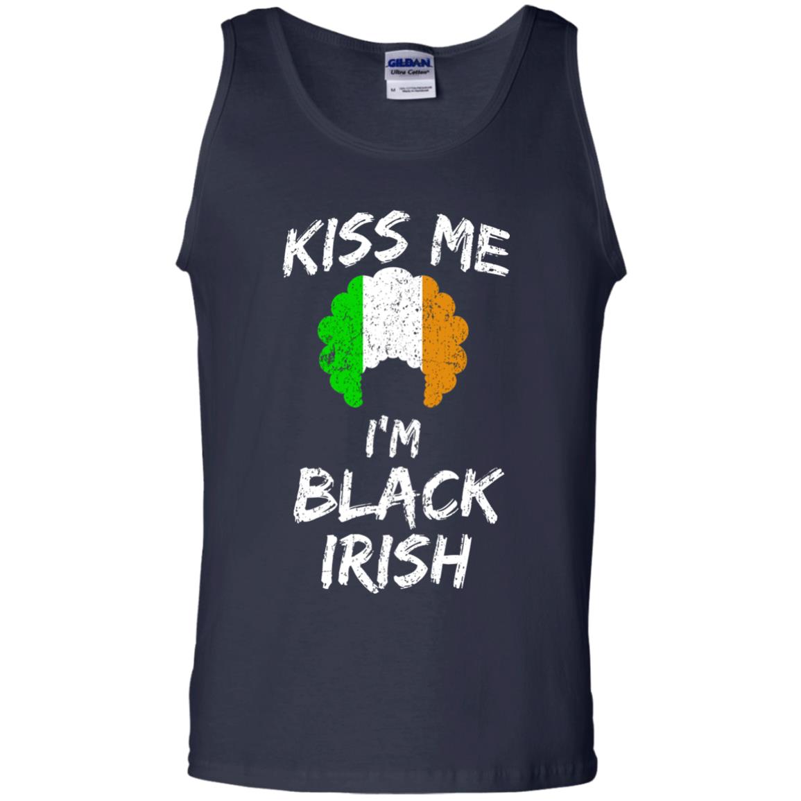 Kiss Me I_m Black Irish Funny St Patrick_s Day T-shirt Navy