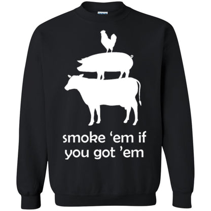 Funny Bbq T-shirt Smoke 'em If You Got 'em Black