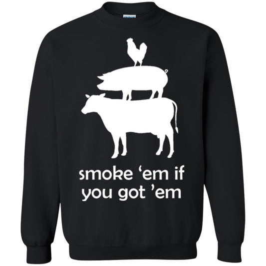 Funny Bbq T-shirt Smoke 'em If You Got 'em Black