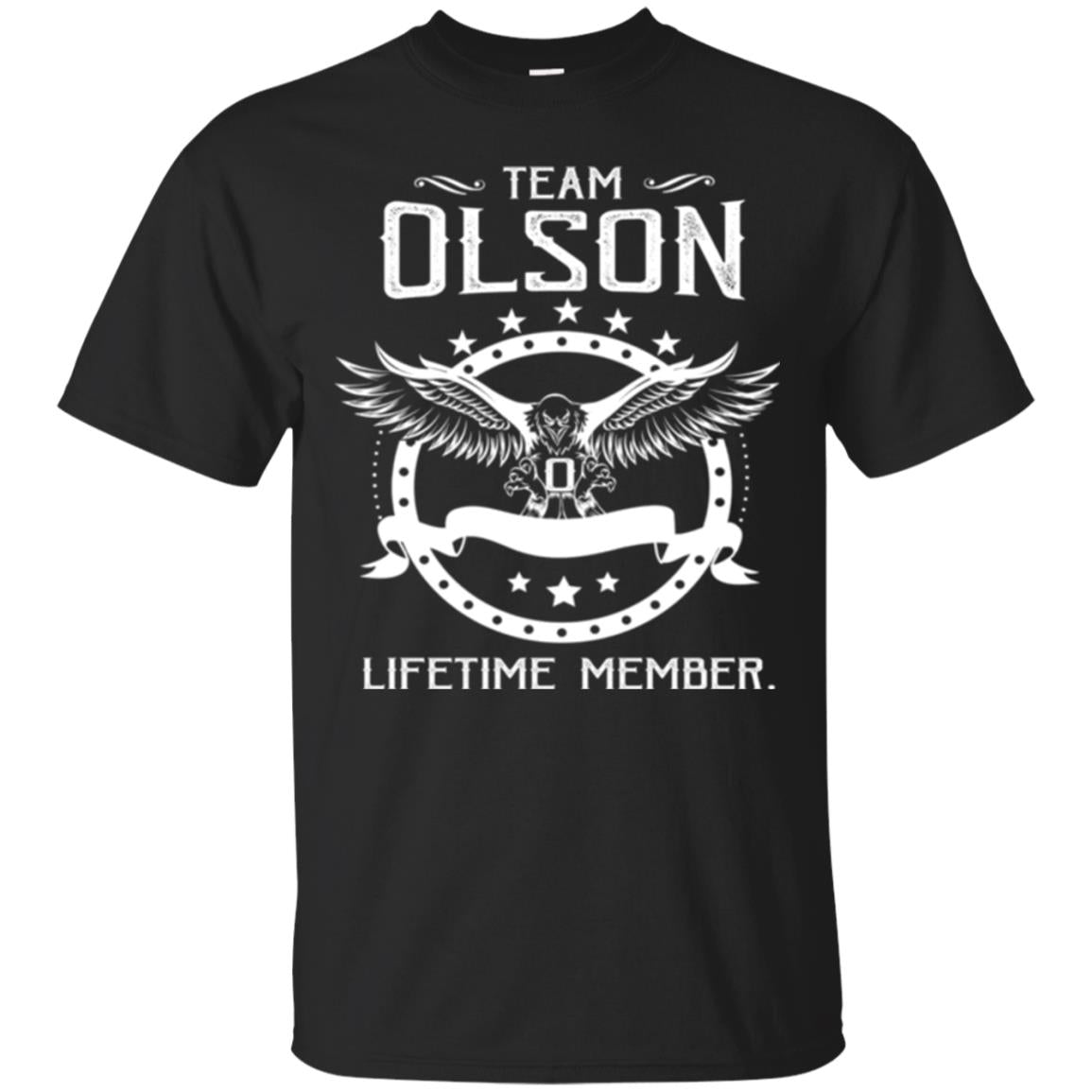 Family T-shirt Team Olson Lifetime Member Black
