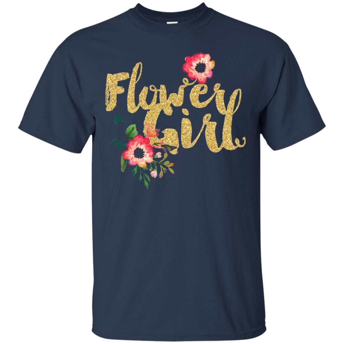 Flower Girl Bridesmaid Wedding Reception T-shirt Navy