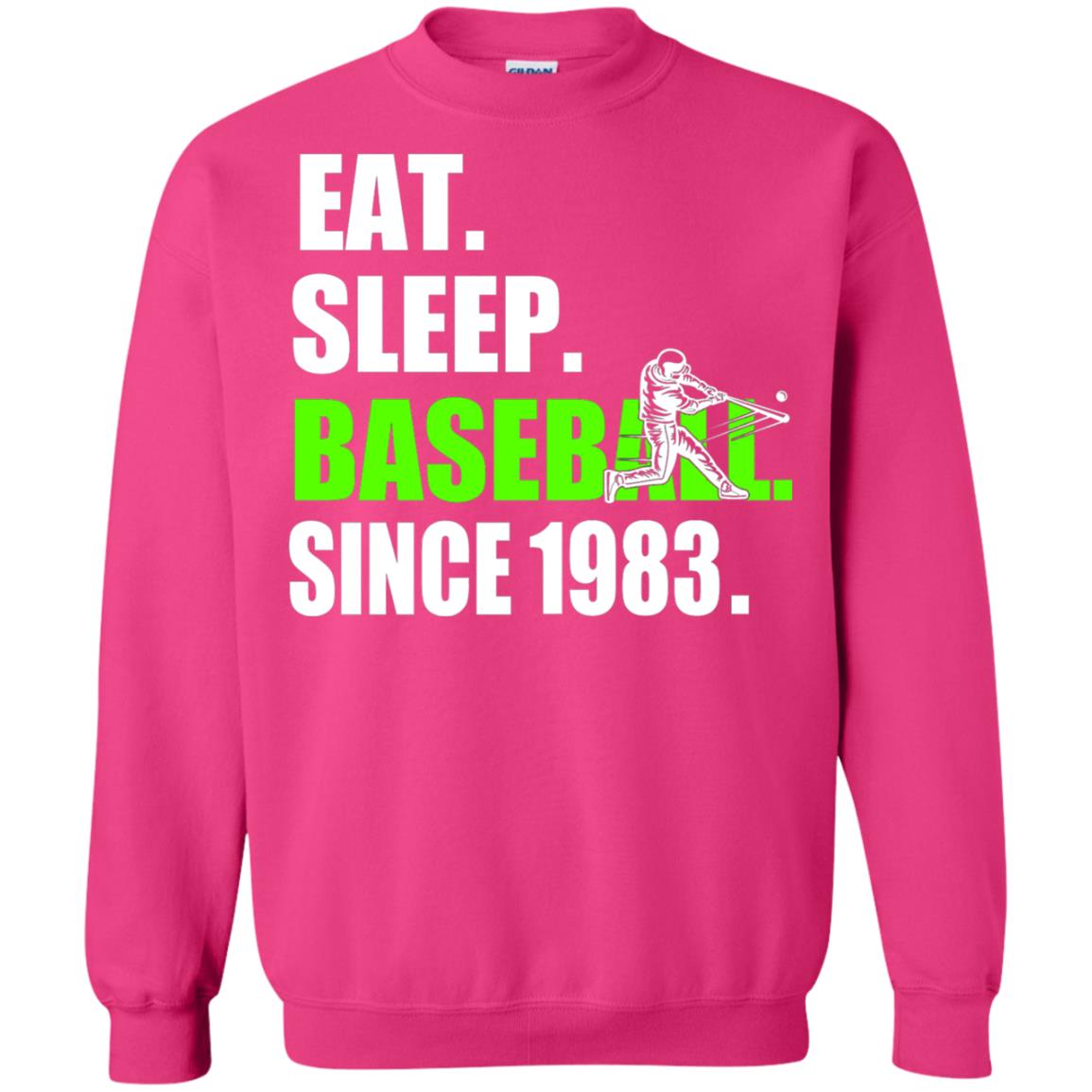 Eat Sleep Baseball Since 1983 35th Birthday Shirt Heliconia