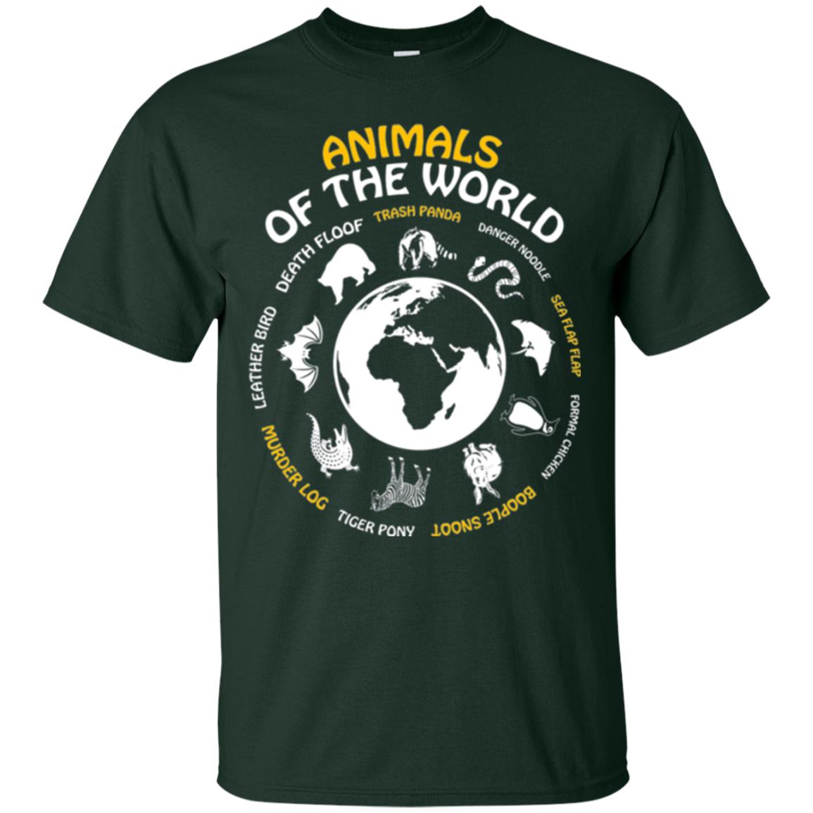 Save The Animals T-shirt Rare Animals Of The World Forest Green