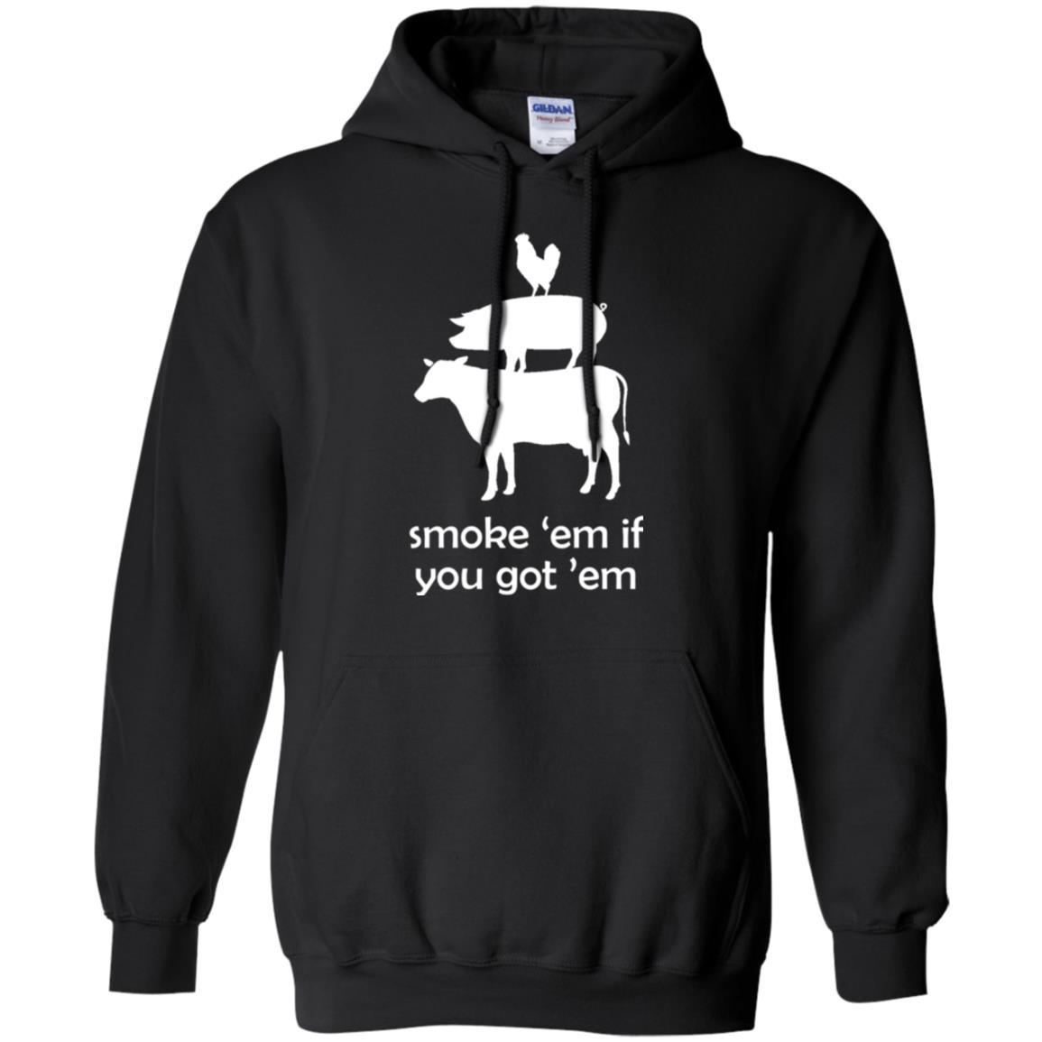 Funny Bbq T-shirt Smoke 'em If You Got 'em Black