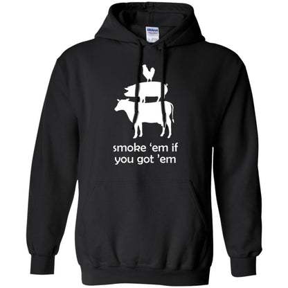 Funny Bbq T-shirt Smoke 'em If You Got 'em Black