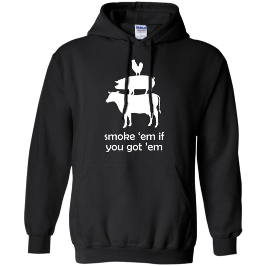 Funny Bbq T-shirt Smoke 'em If You Got 'em Black