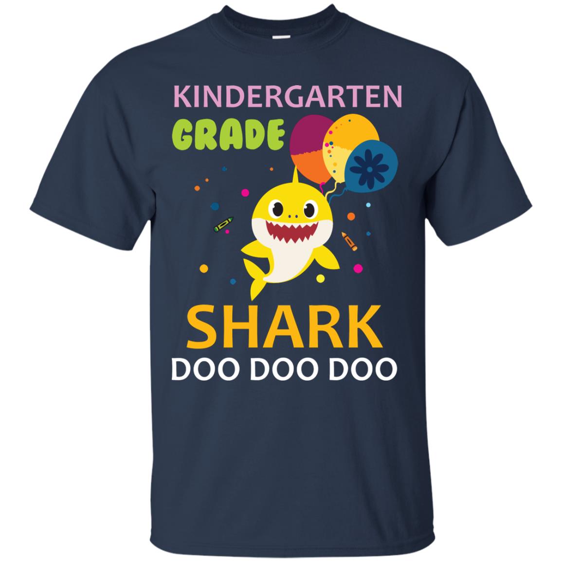 Kindergarten Shark Doo Doo Doo Back To School T-shirt Navy