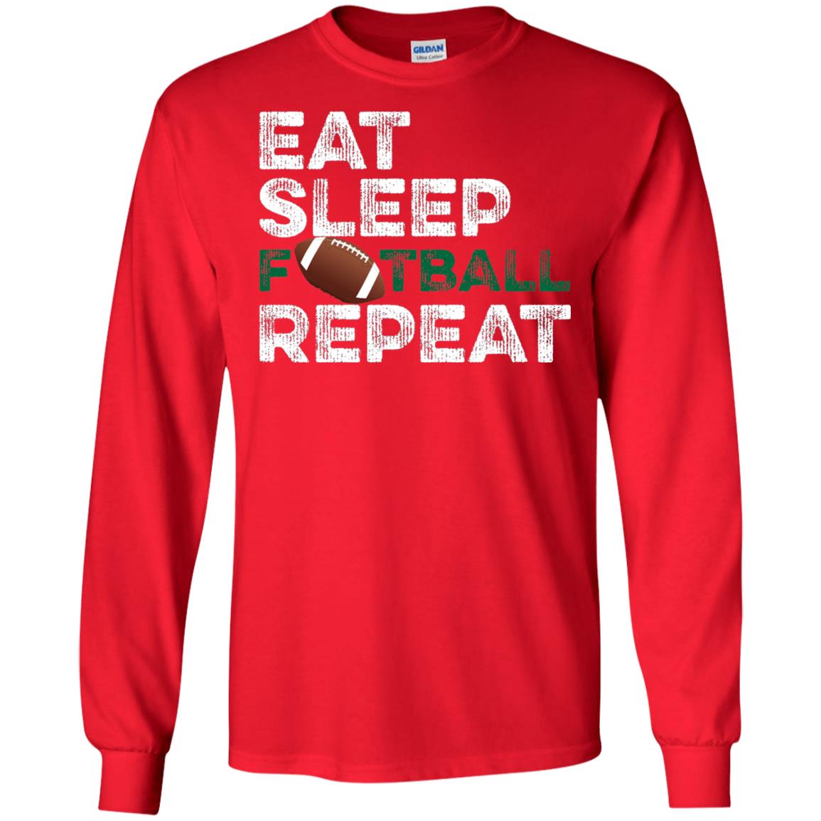 Eat Sleep Football Repeat Football Lover Shirt Red