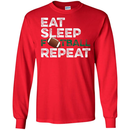 Eat Sleep Football Repeat Football Lover Shirt Red