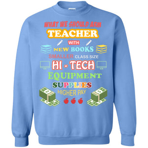 What We Should Arm Teacher With New Books Smaller Class Size Hi - Tech Equipment Supplies Higher PayG180 Gildan Crewneck Pullover Sweatshirt 8 oz.