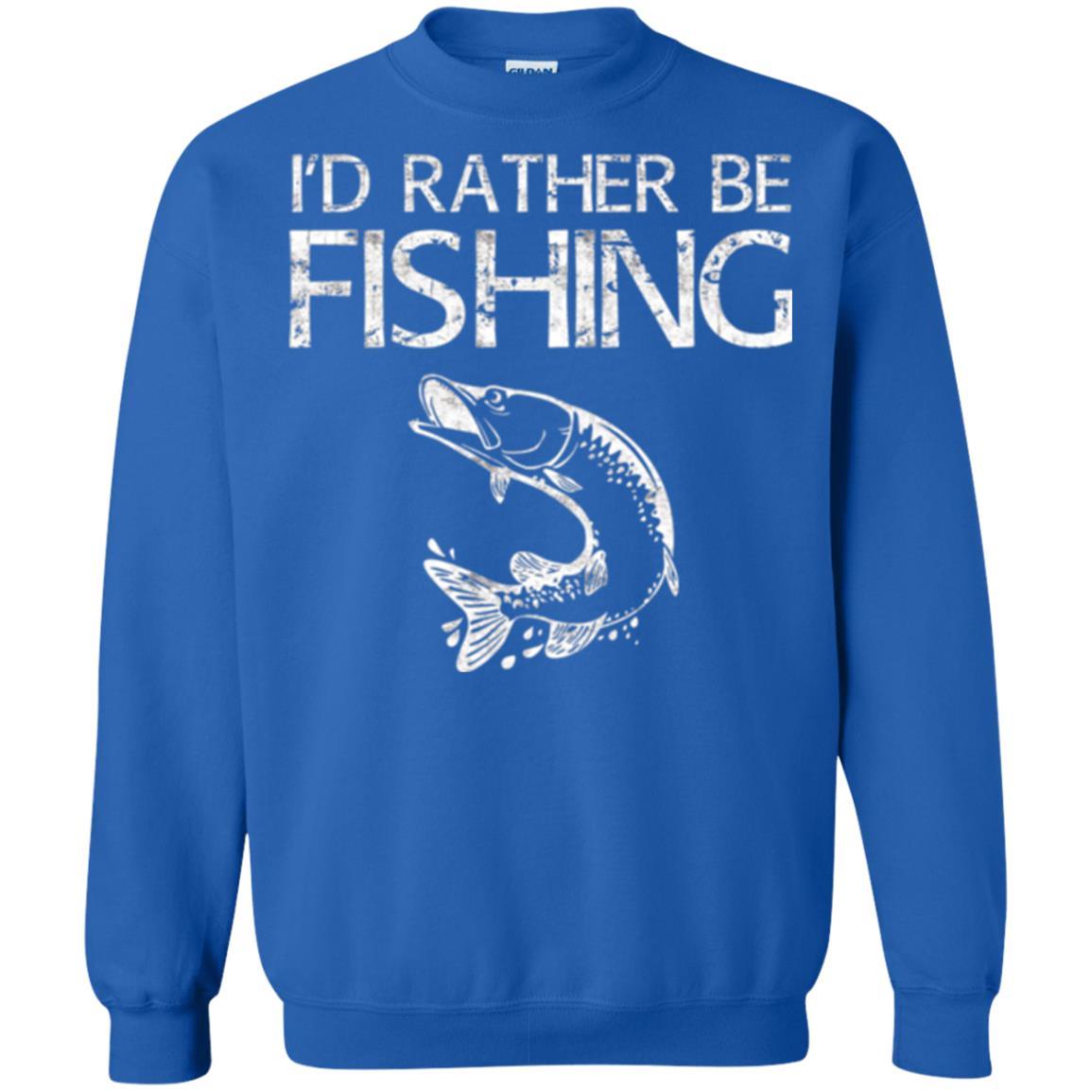 Fisherman T-shirt I'd Rather Be Fishing Royal