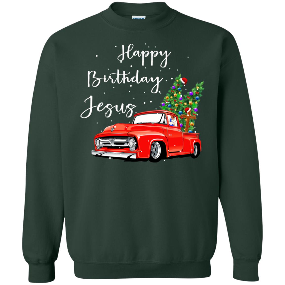 Happy Birthday Jesus Christian Christ X-mas Gift Shirt Forest Green