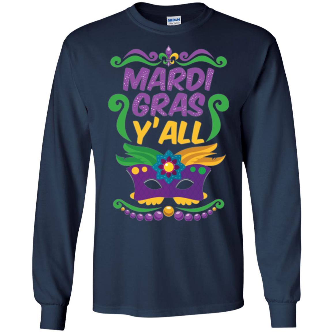 Mardi Gras T Shirt Mardi Gras Y_all T-shirt Navy