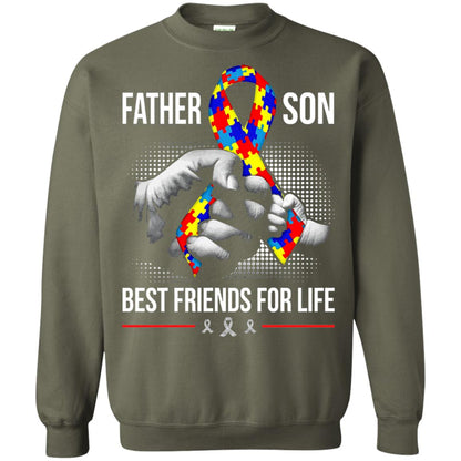 Father And Son Best Friends For Life Autism Awareness T-shirt Military Green